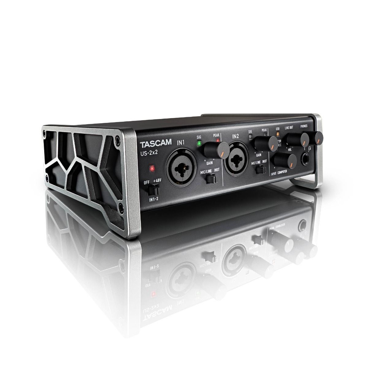 Interfaz de Audio TASCAM USB/MIDI de 2 Canales. US-02x02HR - Fotomecánica