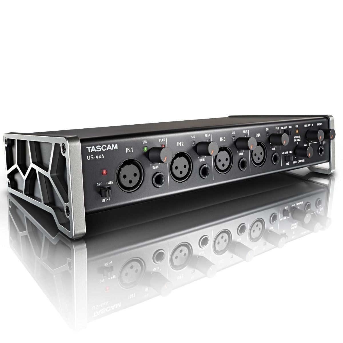 Interfaz de Audio TASCAM USB/MIDI de 4 Canales. US-04x04HR - Fotomecánica