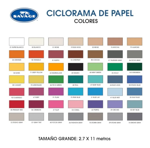 Ciclorama Savage 1.35 X 11mm 2 Pack Fondo De Papel  Colores a Elegir