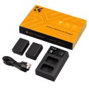 Kit de cargador K&F CONCEPT de batería de doble ranura y batería NP-FW50 para Sony Alpha 7