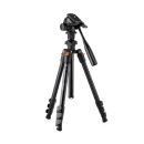 Tripie K&F Concept K234A0 de Aluminio Cabezal 360° con Soporte Celular