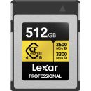 Memoria Lexar 512GB CFexpress Type B 3600 MB/s write 3300 MB/s read Professional Card Gold