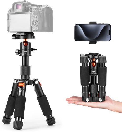 Mini Tripie 360° K&F Concept de escritorio para Cámara y Soporte para Celular (MOD S225A0+BH+25L)
