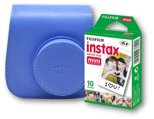 Funda Fujifilm Instax Piel Mini 9 Cobalto + Película