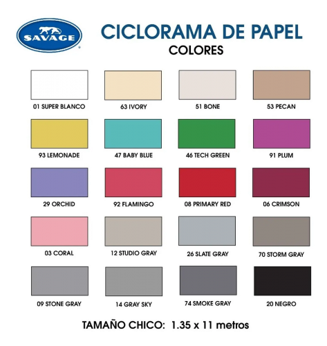 Ciclorama Savage 1.35 X 11mm 4 Pack Fondo De Papel  Colores a Elegir