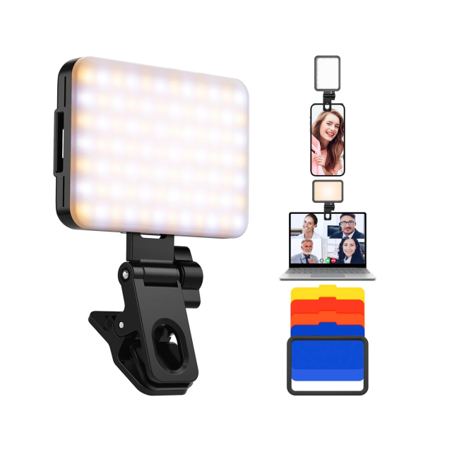 Lámpara LED K&F Concept Bicolor de Video con Clip Ajustable P/Celular Z101 (KF34.034)