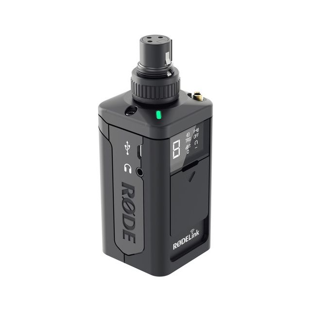 RODELINK TX-XLR - TRANSMITTER (SINGLE RETAIL PACK) WITH XLR-INPUT (+48V PHANTOM), TRS INPUT, HEADPH