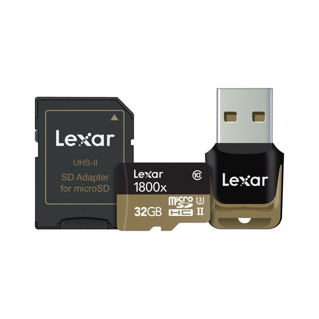 Tarjeta Lexar 32GB Microsdhc 1800x Professional UHS-II Class 10, U3 Con Lector USB