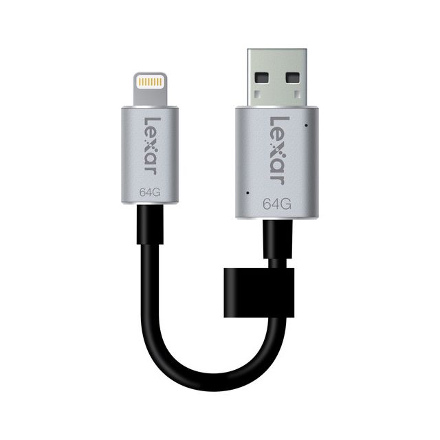 Memoria Jumpdrive Lexar 64GB C201 y Cable Lightning a USB 3.0 Para Iphone / Ipad