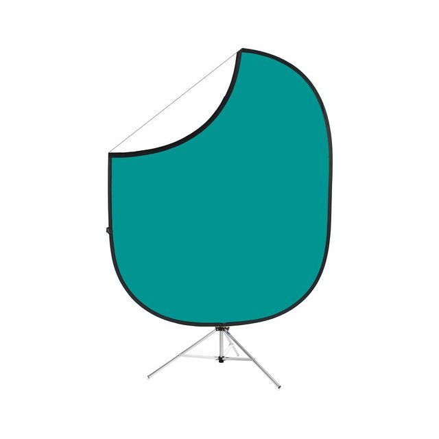 Fondo Plegable 2 En 1 Con Tripie Savage Teal/White 1.52m X 1.83m