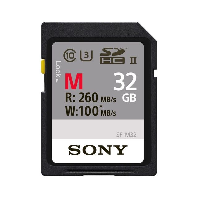 Tarjeta de memoria Sony 32GB UHS II- ③ Card Class 10 4K Transfer Speed: 260MB/S SF-M32/T SYM