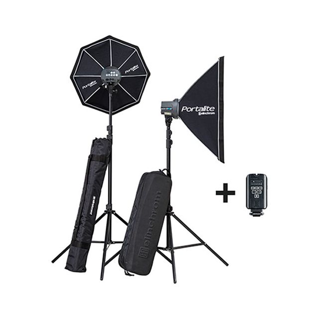 (20847.2) JUEGO DE FLASHES ELECTRONICOS CON CAJA Y TRIPIE D-LITE ONE RX (2 CABEZAS)