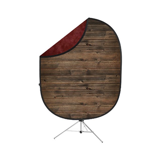 Fondo Plegable 2 En 1 Con Tripie Savage 1.52m X 1.83m Rustic Planks/Mottled Red