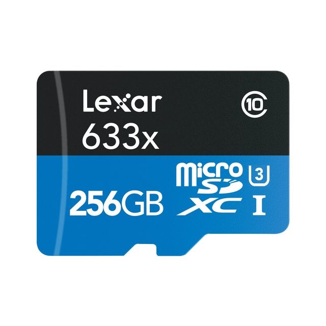 TARJETA DE MEMORIA MICROSDXC 256GB HIGH PERFORMANCE UHS-I CON ADAPTADOR SD LEXAR 633X