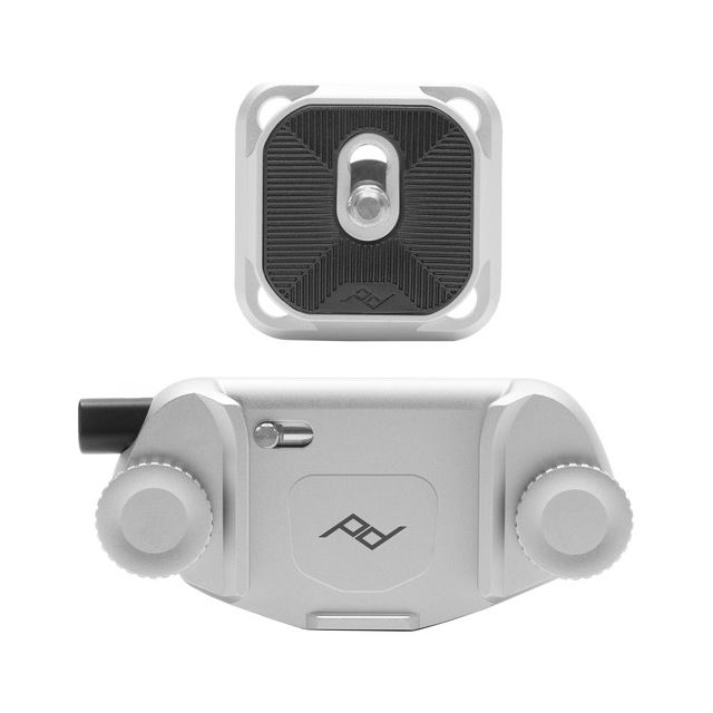 Clip y Placa de montaje Peak Design QR sujetador para Cámara Fotográfica Capture v3 (plateado) CP-S-3