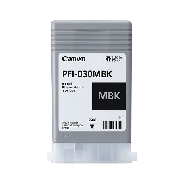 Canon Cartucho de tinta PFI-030 MBK Pigment Matte Black Ink Cartridge (55ml) compatible con TA 20/30