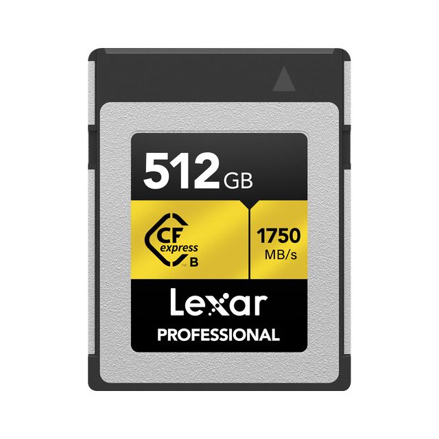 Lexar® Professional CFexpress™ Type B Card Gold Serie512GB—Up to 1750MB/s read, up to 1500MB/s write