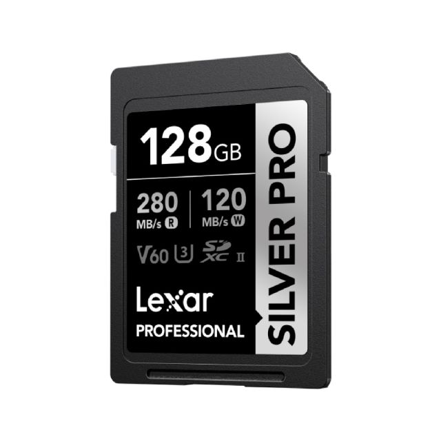 Memoria Lexar 128GB SDXC Silver Pro Class 10, U3, V60,  up to 280MB/s read, up to 120MB/s write