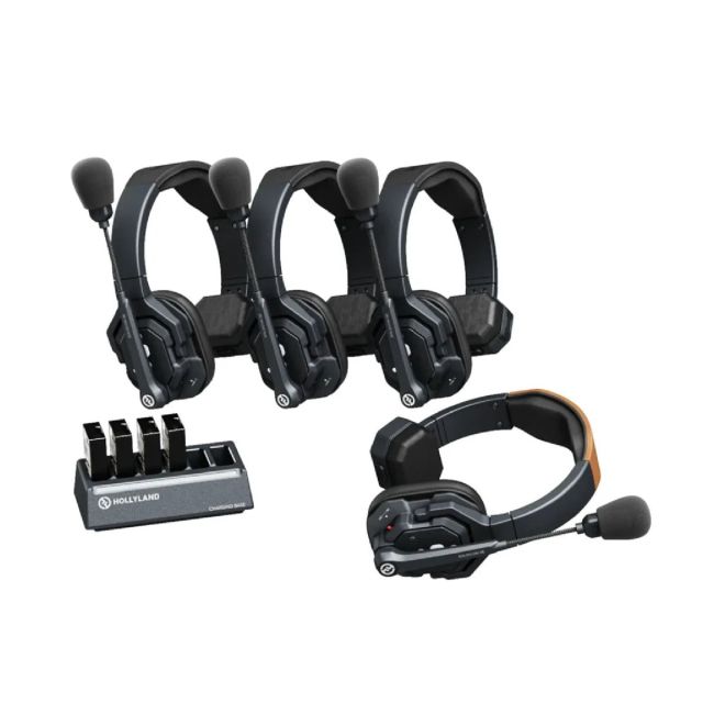 Hollyland Solidcom SE-4S Sistema de Intercomunicación con 4 Headsets (Dual Battery Version)