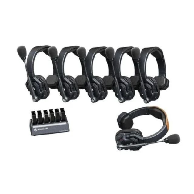 Hollyland Solidcom SE-6S Sistema de Intercomunicación con 6 Headsets (Dual Battery Version)