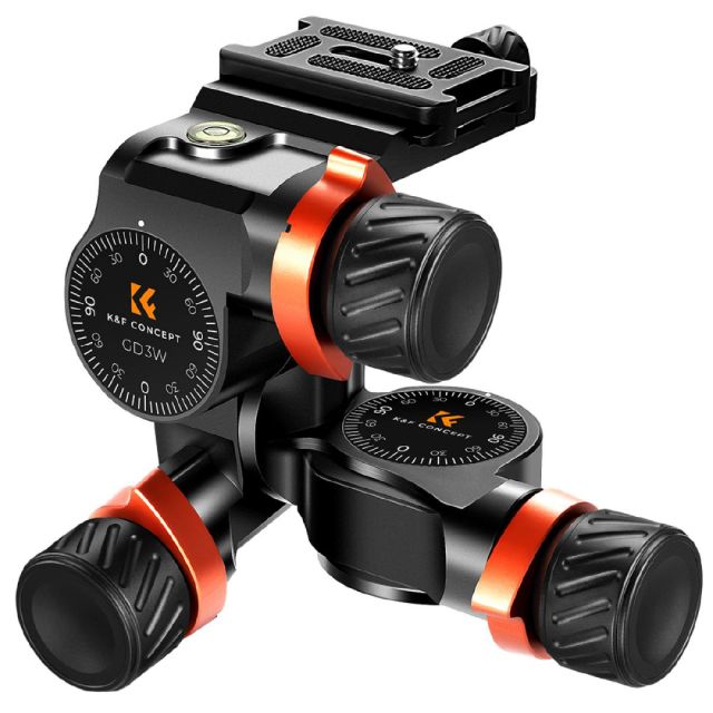 Cabezal de Trípode K&F Concept con engranajes de 3 vías (KF31.047)