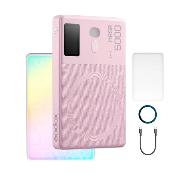 Lámpara de Luz Godox LED Modelo MA5R Color Rosa para Fotografía-Video