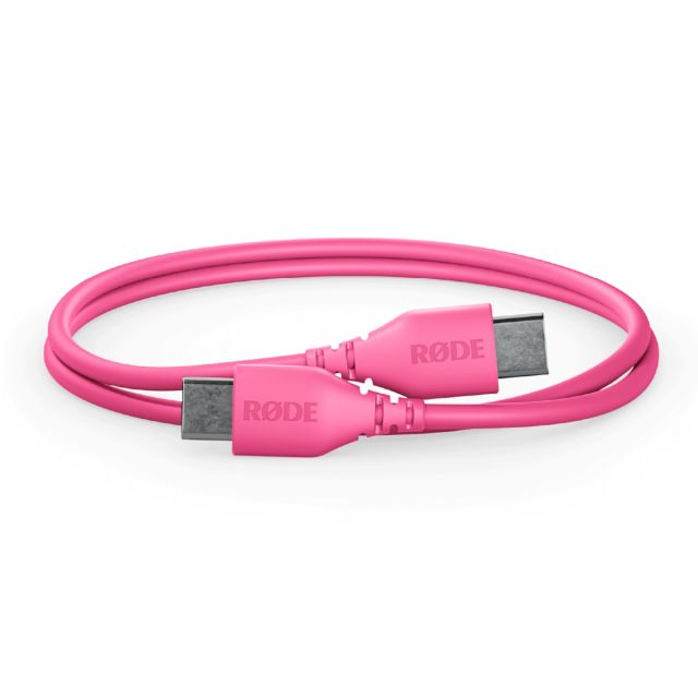 Cable Rode SC22 Pink USB-C a USB-C de 30 cm. para conectar micrófonos USB-C a computadoras