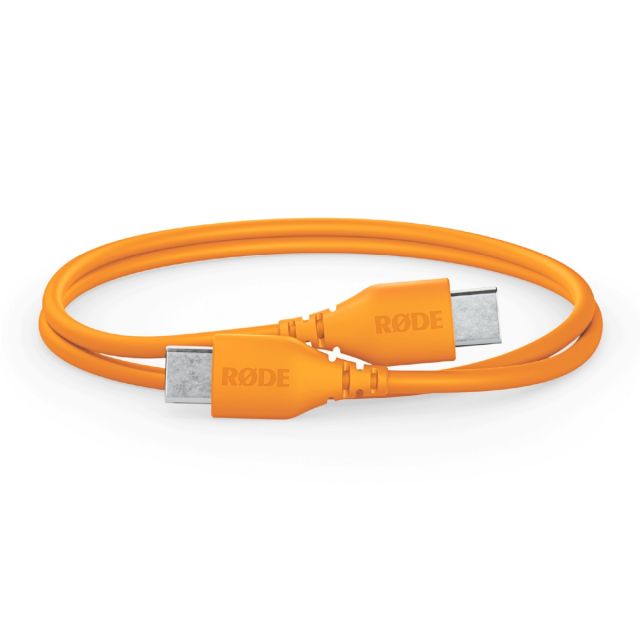 Cable Rode SC22 Orange USB-C a USB-C de 30 cm. para conectar micrófonos USB-C a computadoras