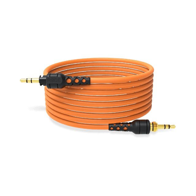 Cable flexible RODE para usar con los auriculares de la serie NTH, en color naranja de 2,4 metros