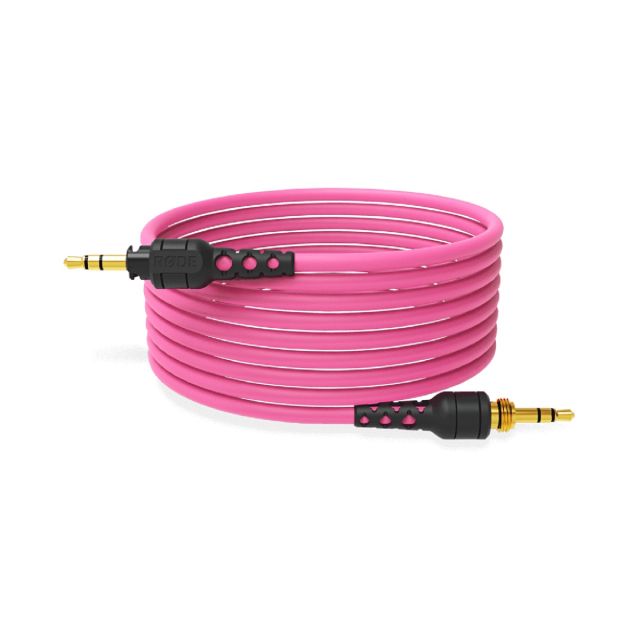 Cable flexible RODE para usar con los auriculares de la serie NTH, en color rosa de 2,4 metros