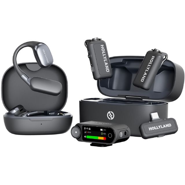 Hollyland LARK MAX 2 Ultimate Combo, Kit con 2 TX, USB-C RX, Cámara RX y Audífonos de Monitoreo