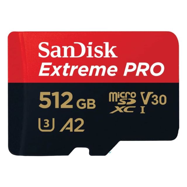 Tarjeta de Memoria SanDisk Micro SD 512 UHS-I U3 V30 A2 EXTREME PRO 200MB/s 	