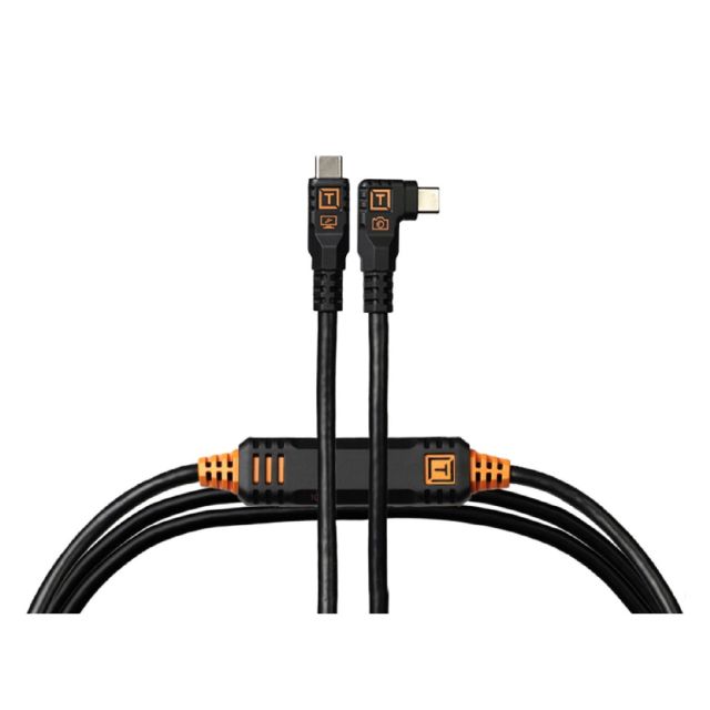 Kit de cables Tether Tools LeverLock y Optima (4.5m, negro antirreflectante, en ángulo recto)