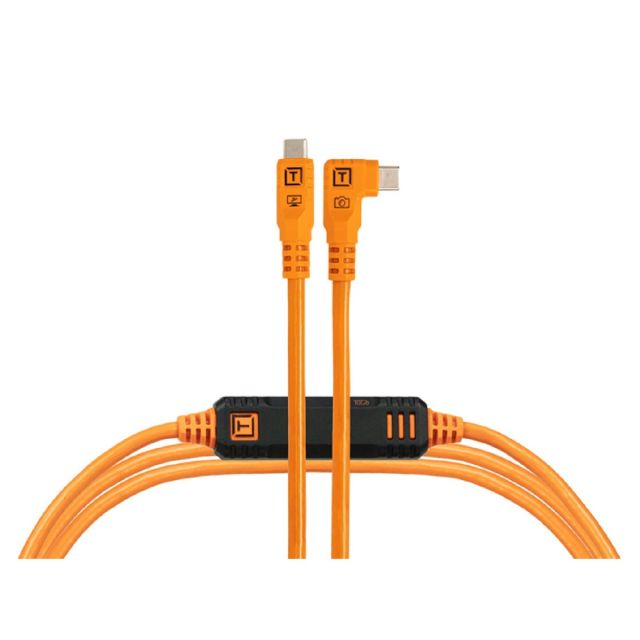 Kit de cables Tether Tools LeverLock y Optima (4.5m, naranja de alta visibilidad, en ángulo recto)