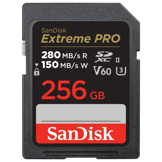 Memoria SanDisk SD 256GB UHS-II U3 V60 EXTREME PRO 280 MB/s