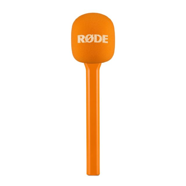 Adaptador de Mano RODE para Wireless GO Naranja. Interview GO Orange Handle and pop filter attachment