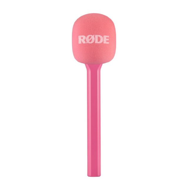 Adaptador de Mano RODE para Wireless GO Rosa. Interview GO Pink Handle and pop filter attachmen