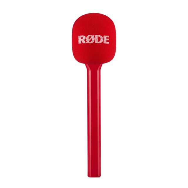 Adaptador de Mano RODE para Wireless GO Rojo. Interview GO Red Handle and pop filter attachment