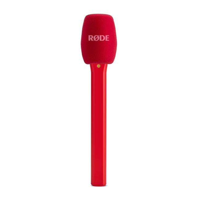 Adaptador de mano para Wireless Micro Rojo. Interview Micro Red Handle and pop filter attachment for Wireless