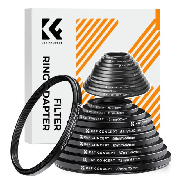 Kit 11 Anillos K&F Concept Adaptadores Reductores para Filtros Setp Up/Down (SKU0801)