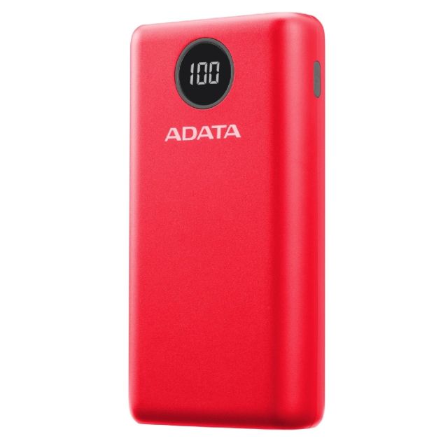 Cargador Portatil Digital Powerbank Adata P20000QCD Rojo