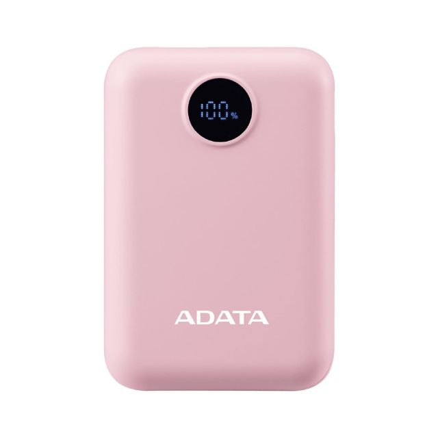 Cargador Portatil Digital Powerbank Adata 10000mAh tipo C Rosa