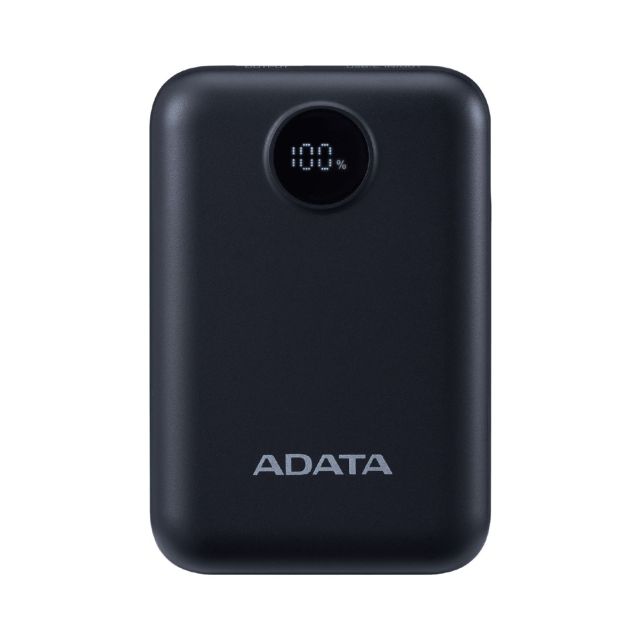 Cargador Portatil Digital Powerbank Adata 10000mAh tipo C Negra
