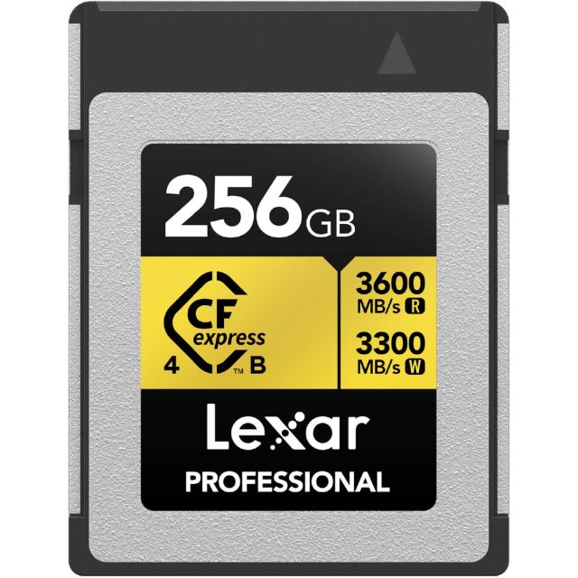 Memoria Lexar 256GB CFexpress Type B 3600 MB/s write 3300 MB/s read Professional Card Gold