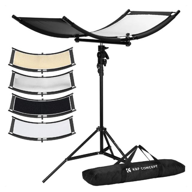 Kit de Reflectores Curvos K&F Concept 100x45cm con Soporte