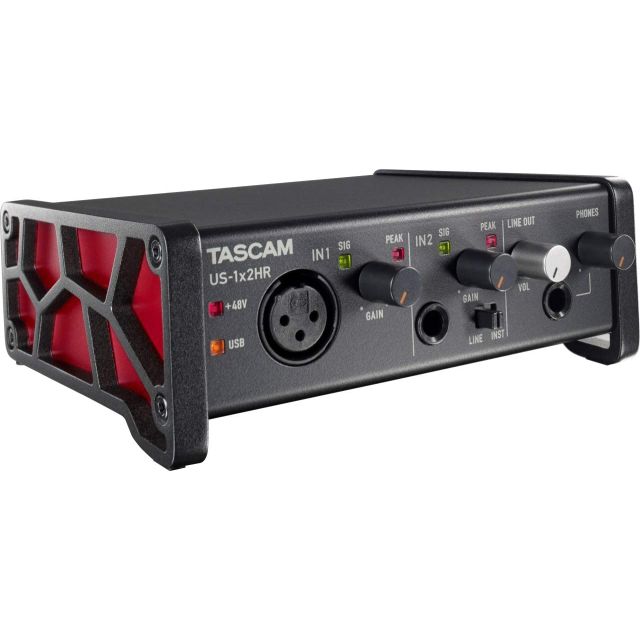 Interfaz de audio USB Tascam US-1x2HR 1 micrófono 2 pulgadas / 2 salidas versátil de alta resolución