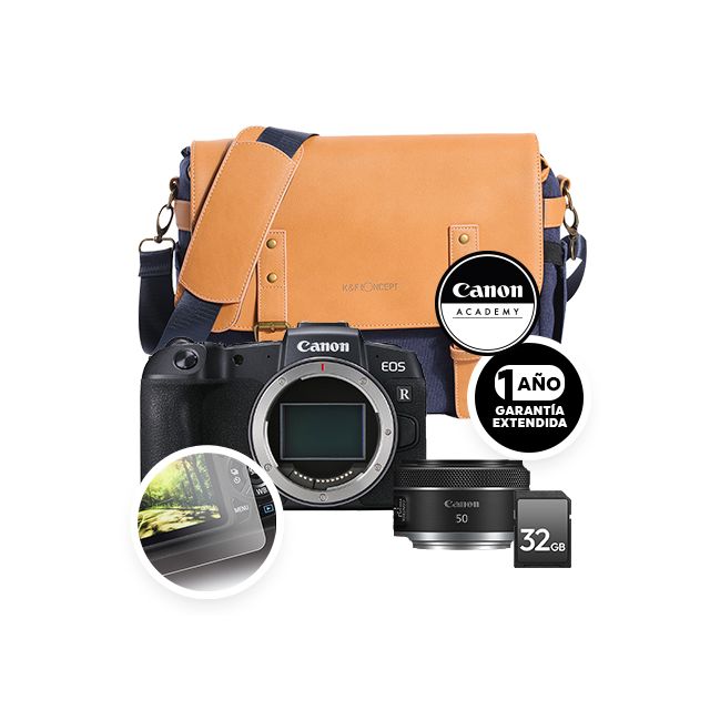 Cámara Canon EOS RP Body + RF 50 F1.8 STM + SD32G+Screen protector+Online Academy Composition+NewBag
