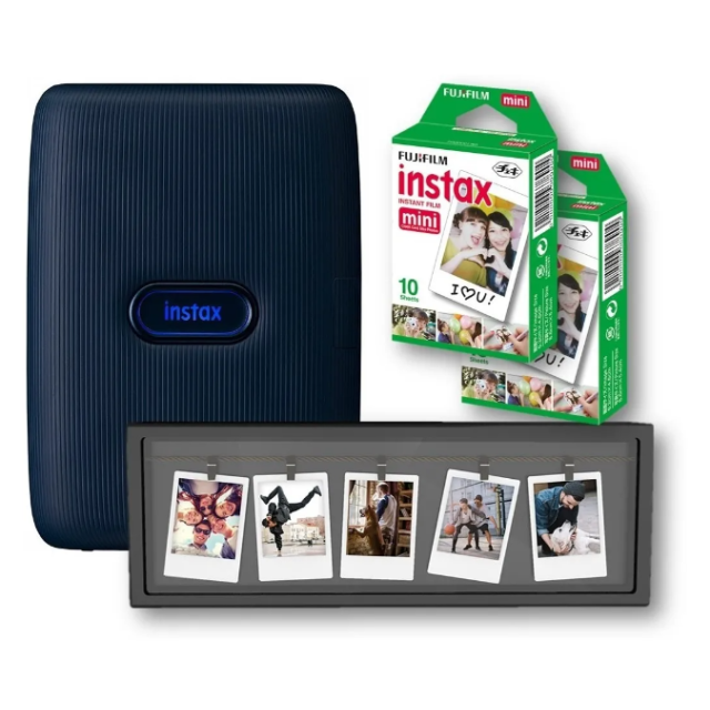 Instax Link Azul + Marco + 2-Pack