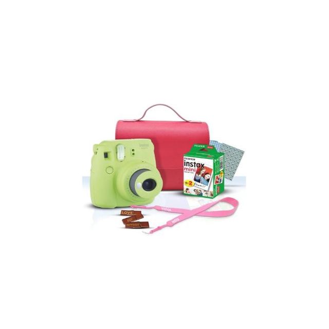 Cámara Fujifilm Instax Mini 9 Lima Instantánea kit de inicio con estuche y accesorios