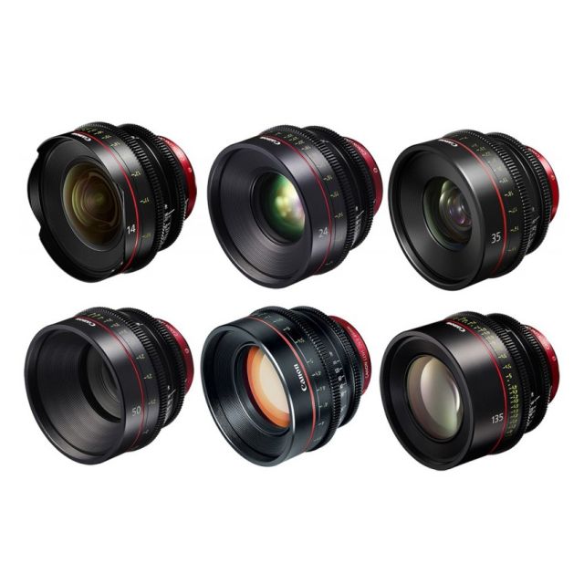 KIT 6 PRIME LENSES - CN-E14MM, CN-E24MM, CN-35MM, CN-E50MM, CN-E85MM, CN-E135MM